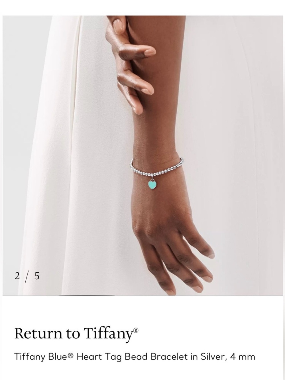Tiffany & Co Sterling Silver Blue Enamel Heart Tag Bracelet Sterling Silver - Picture 2 of 7